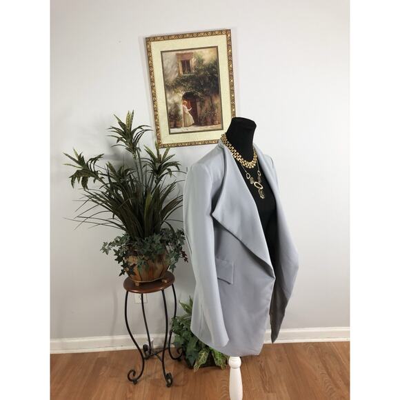 Zara Basic Women Jacket Small Open Front Office Siren Avant Garde Flowing Cape - Picture 2 of 8